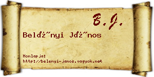 Belényi János névjegykártya
