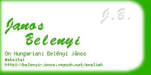 janos belenyi business card